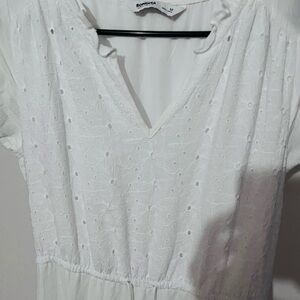 Sonoma White Eyelet V-Neck Dress